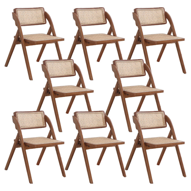 Contemporary Style Chair Armless Folding Chair with Wood Legs for Home
