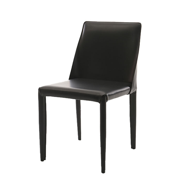 Designer Style Armless Chair Solid Back Side Leather Indoor Chair for Restaurant
