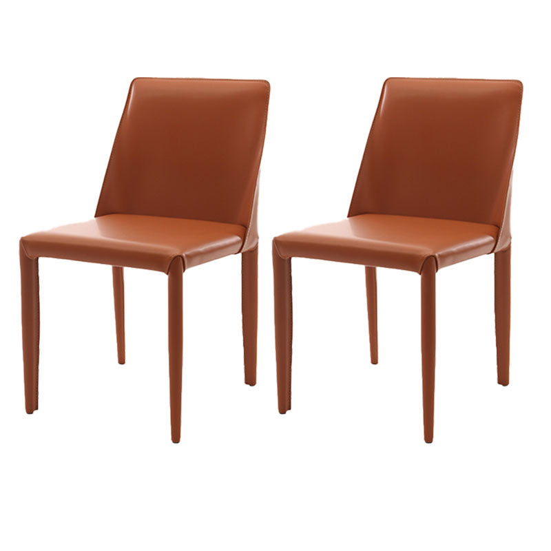 Designer Style Armless Chair Solid Back Side Leather Indoor Chair for Restaurant