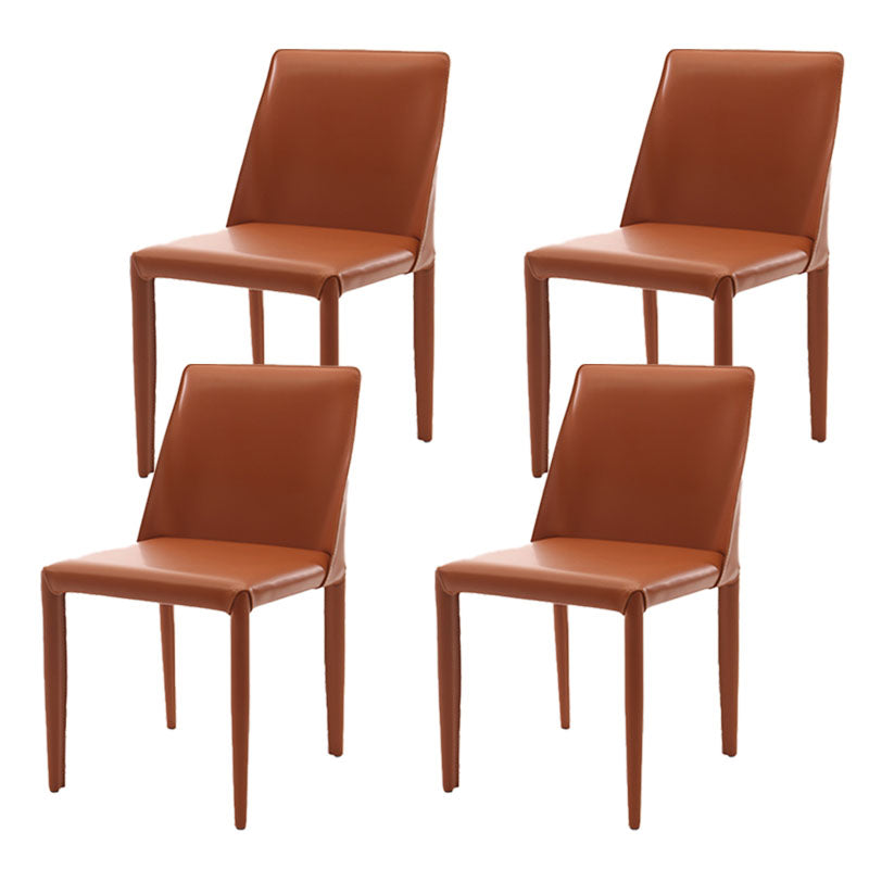 Designer Style Armless Chair Solid Back Side Leather Indoor Chair for Restaurant