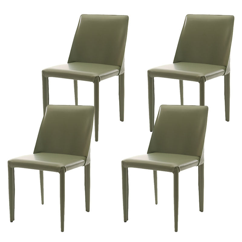 Designer Style Armless Chair Solid Back Side Leather Indoor Chair for Restaurant