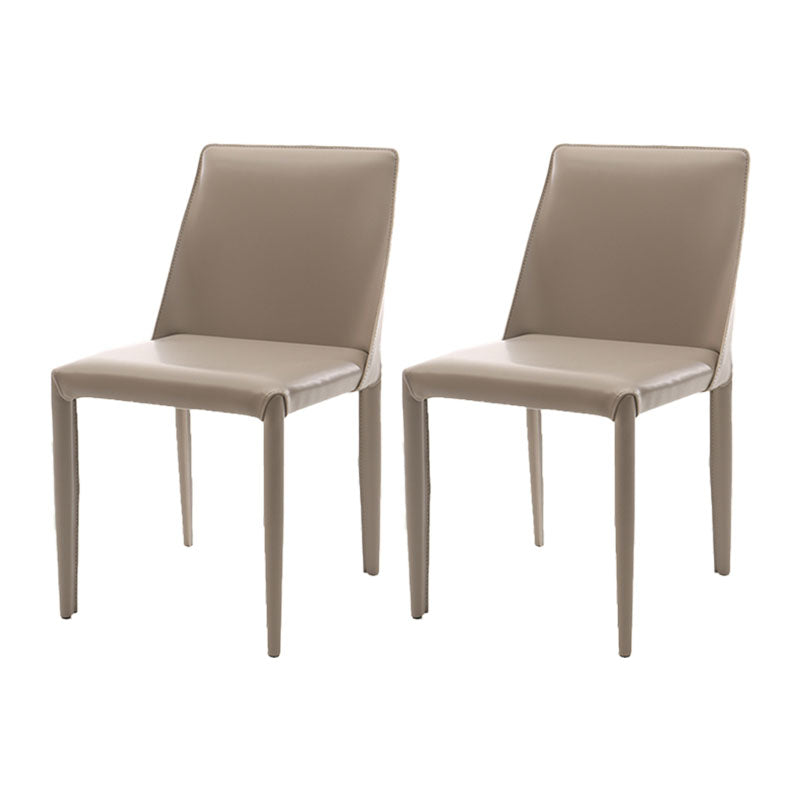 Designer Style Armless Chair Solid Back Side Leather Indoor Chair for Restaurant