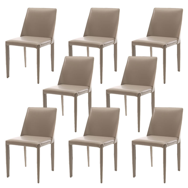 Designer Style Armless Chair Solid Back Side Leather Indoor Chair for Restaurant