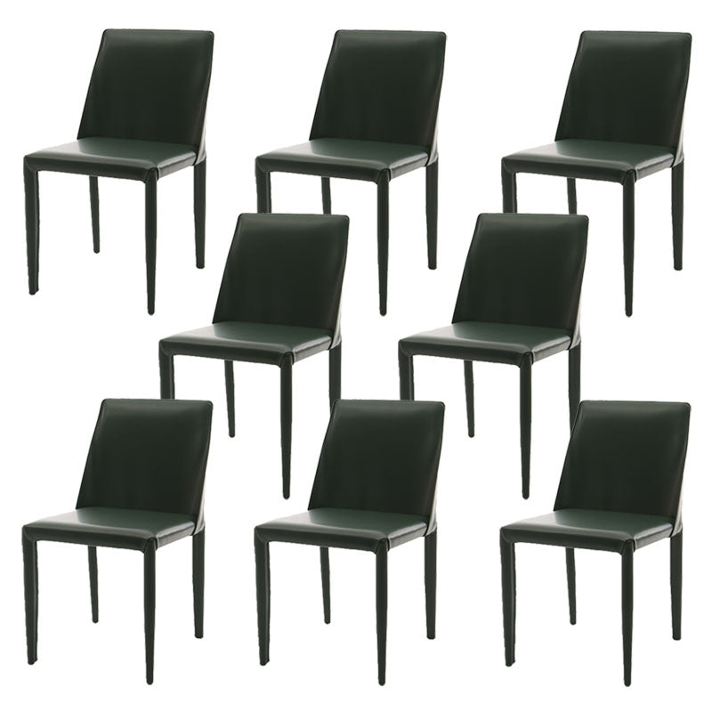 Designer Style Armless Chair Solid Back Side Leather Indoor Chair for Restaurant