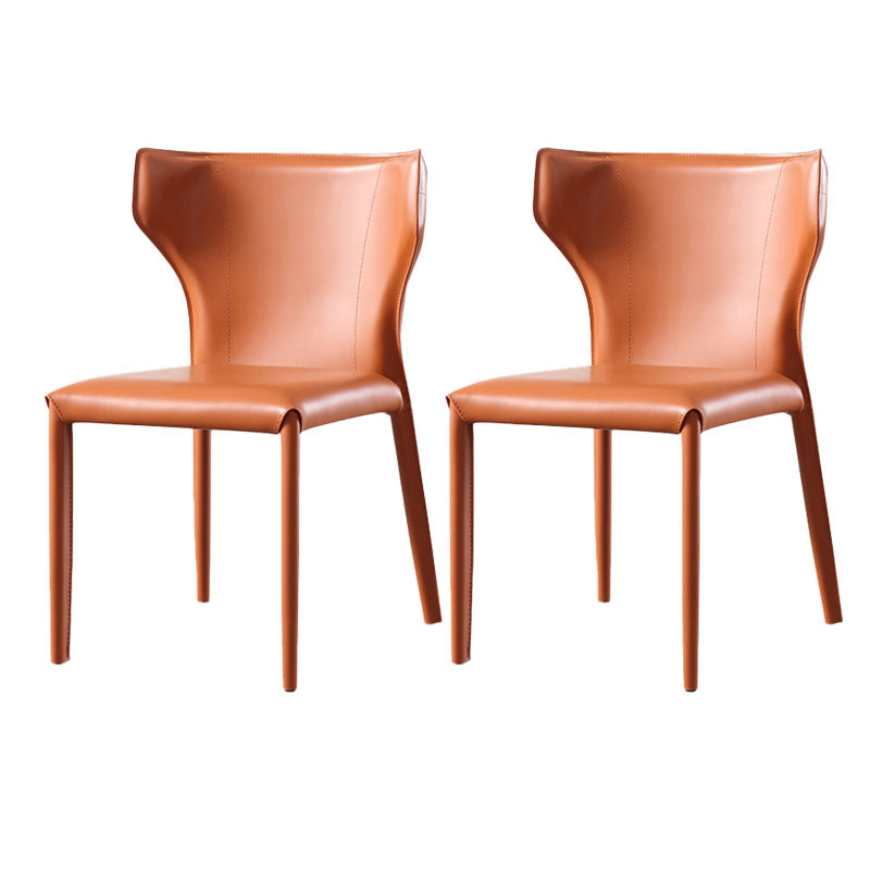 Contemporary Style Chair Armless Wingback Side Chair with Metal Legs for Home