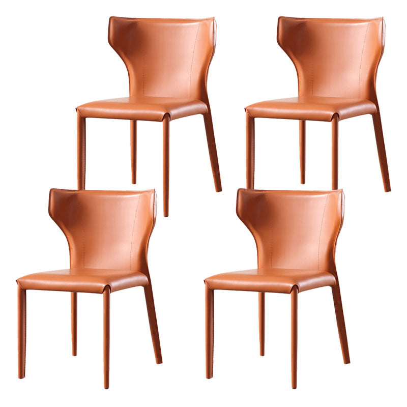 Contemporary Style Chair Armless Wingback Side Chair with Metal Legs for Home