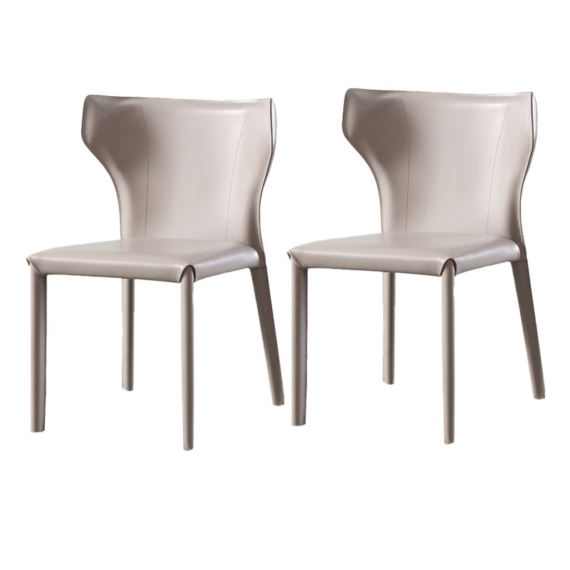 Contemporary Style Chair Armless Wingback Side Chair with Metal Legs for Home
