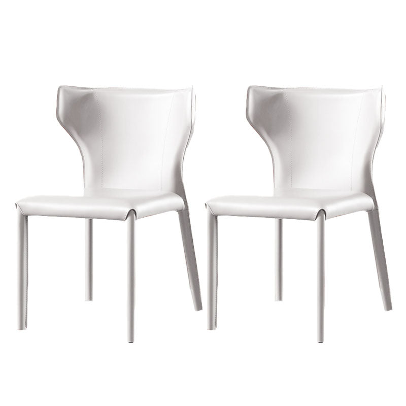 Contemporary Style Chair Armless Wingback Side Chair with Metal Legs for Home