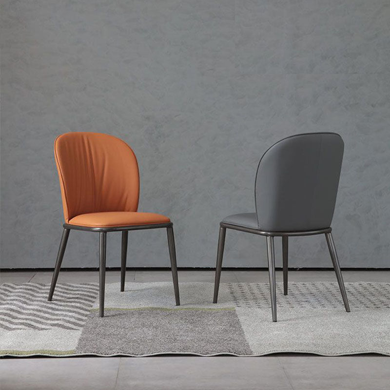 Industrial Style Chair Dining Armless Dining Chairs with Metal Legs for Home