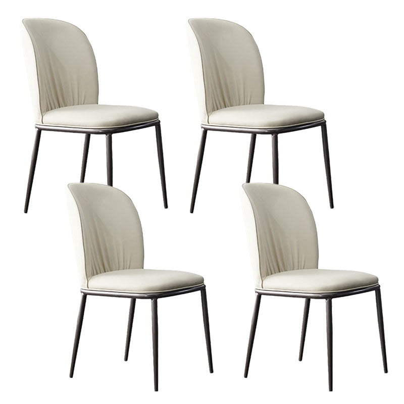 Industrial Style Chair Dining Armless Dining Chairs with Metal Legs for Home