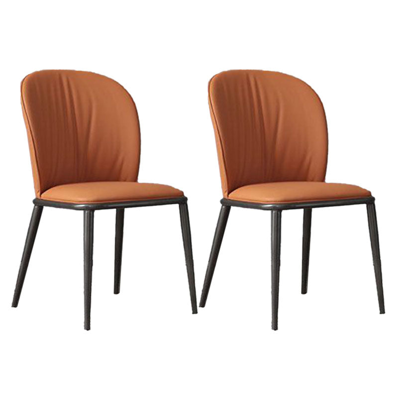 Industrial Style Chair Dining Armless Dining Chairs with Metal Legs for Home