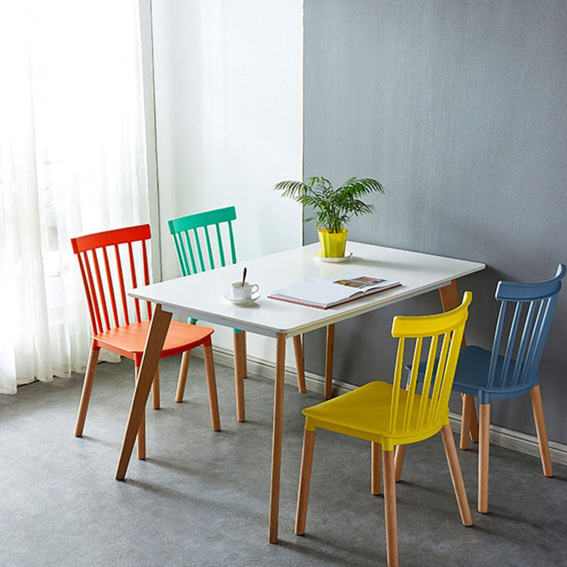 Contemporary Style Chair Dining Armless Dining Chairs with Wooden Legs for Home