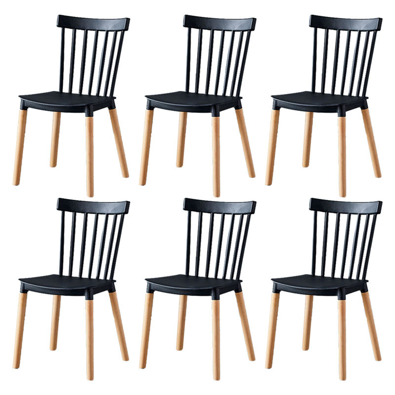 Contemporary Style Chair Dining Armless Dining Chairs with Wooden Legs for Home