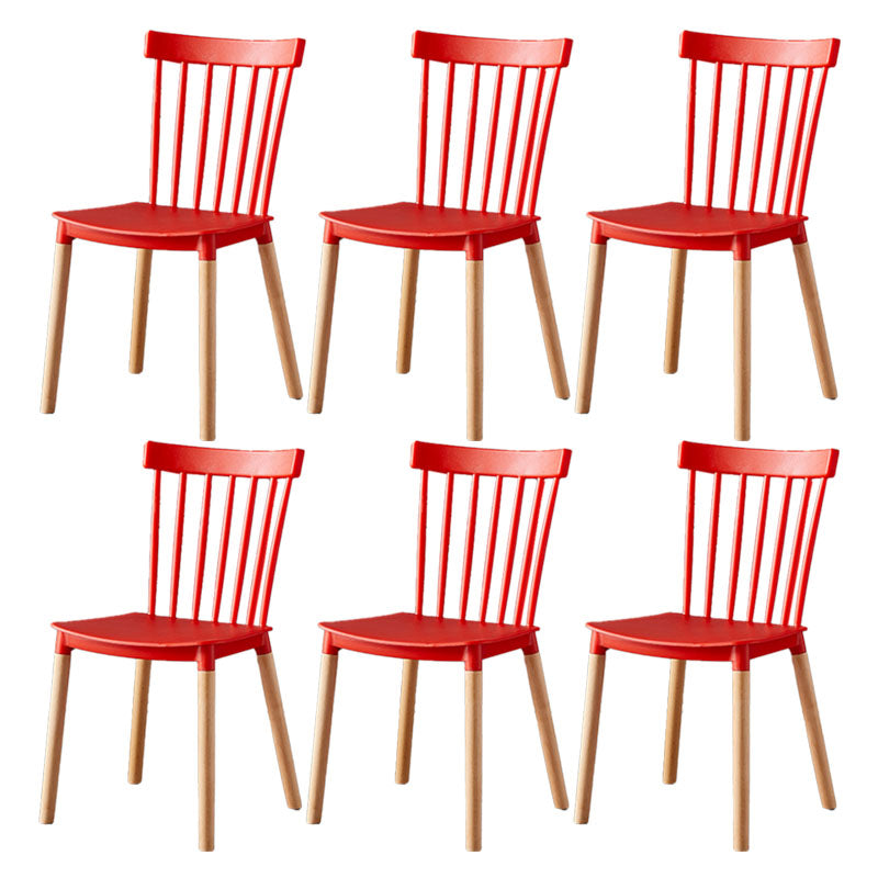 Contemporary Style Chair Dining Armless Dining Chairs with Wooden Legs for Home