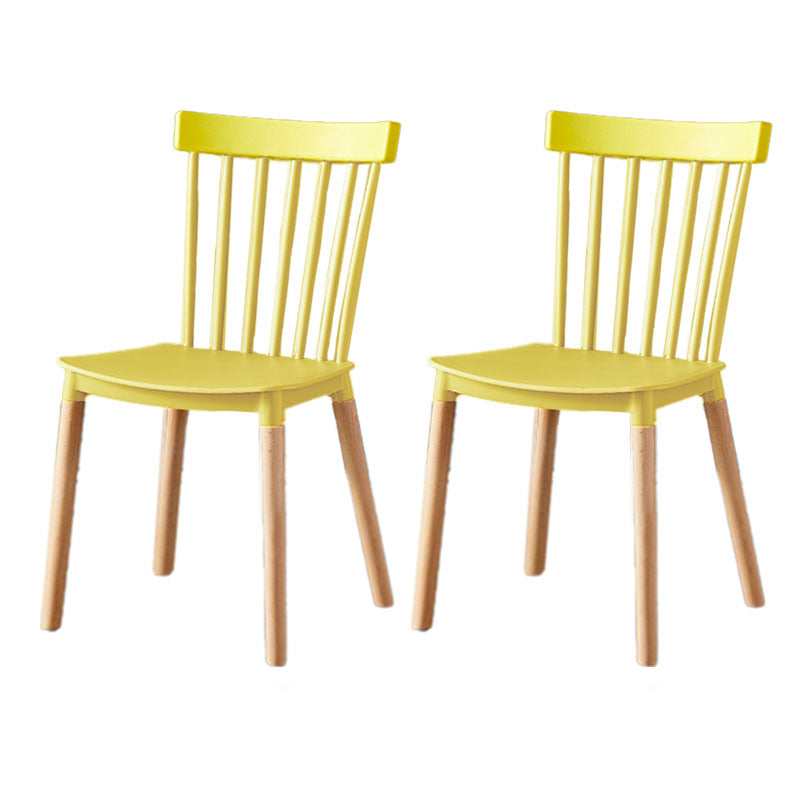 Contemporary Style Chair Dining Armless Dining Chairs with Wooden Legs for Home