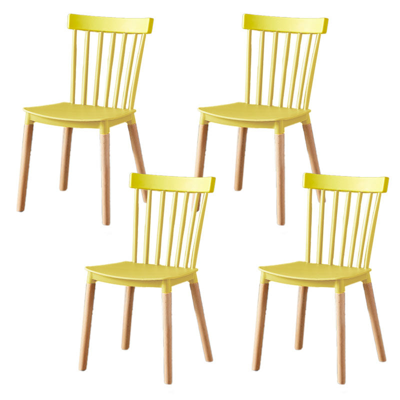 Contemporary Style Chair Dining Armless Dining Chairs with Wooden Legs for Home