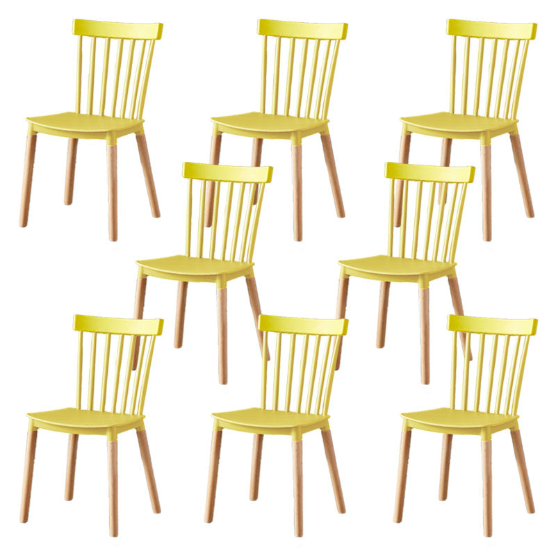 Contemporary Style Chair Dining Armless Dining Chairs with Wooden Legs for Home