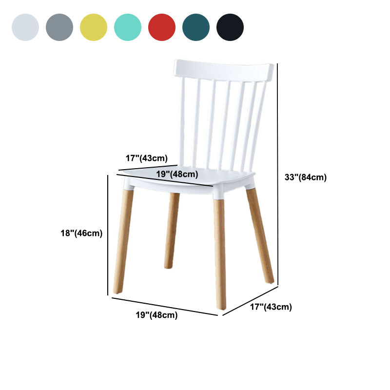 Contemporary Style Chair Dining Armless Dining Chairs with Wooden Legs for Home