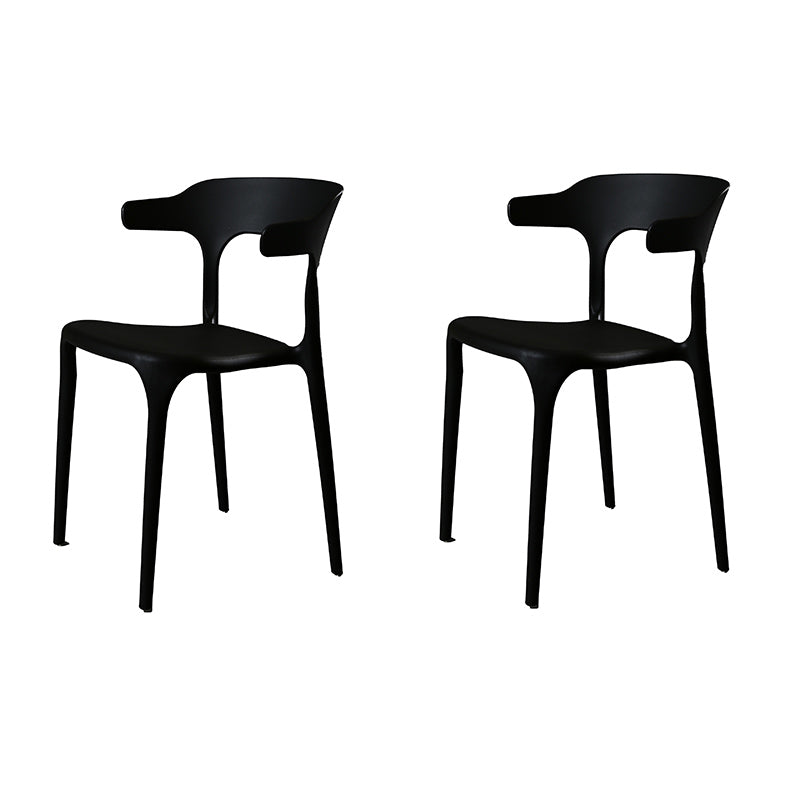 Contemporary Style Armless Dining Chair Plastic Open Back Side Chair for Restaurant