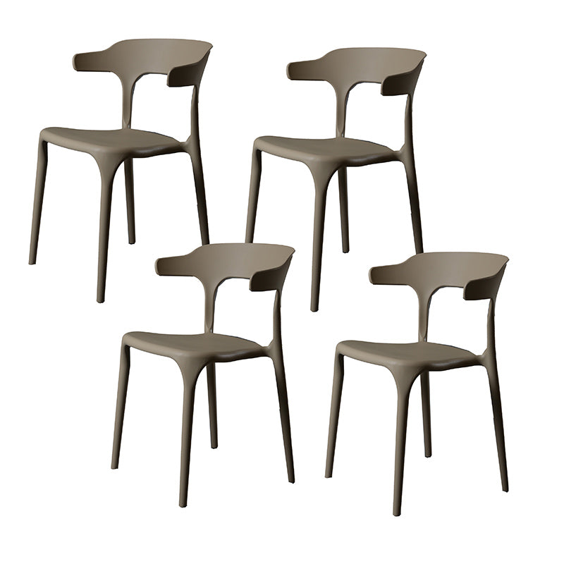 Contemporary Style Armless Dining Chair Plastic Open Back Side Chair for Restaurant