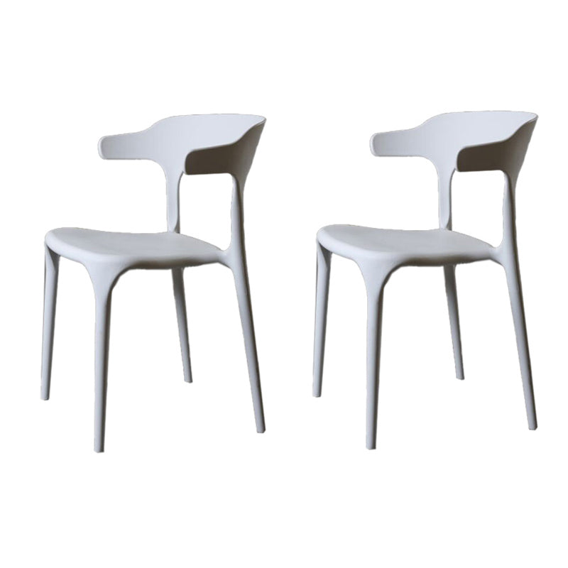 Contemporary Style Armless Dining Chair Plastic Open Back Side Chair for Restaurant