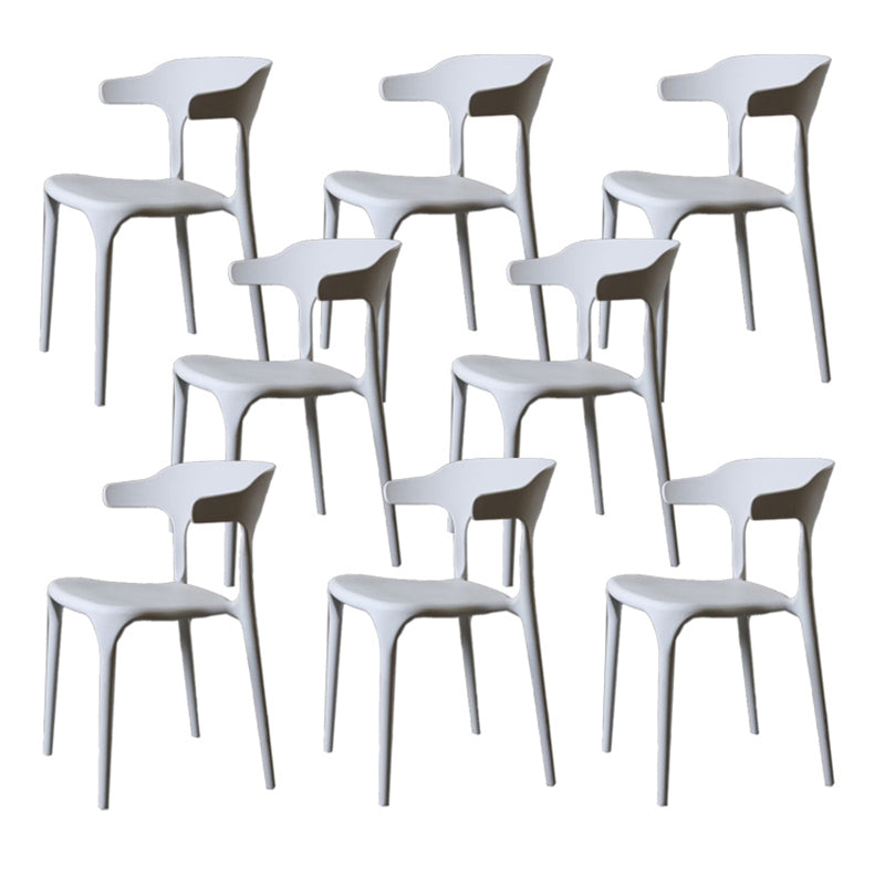 Contemporary Style Armless Dining Chair Plastic Open Back Side Chair for Restaurant
