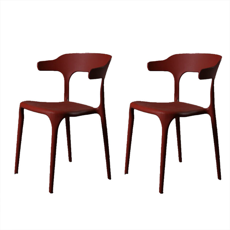 Contemporary Style Armless Dining Chair Plastic Open Back Side Chair for Restaurant