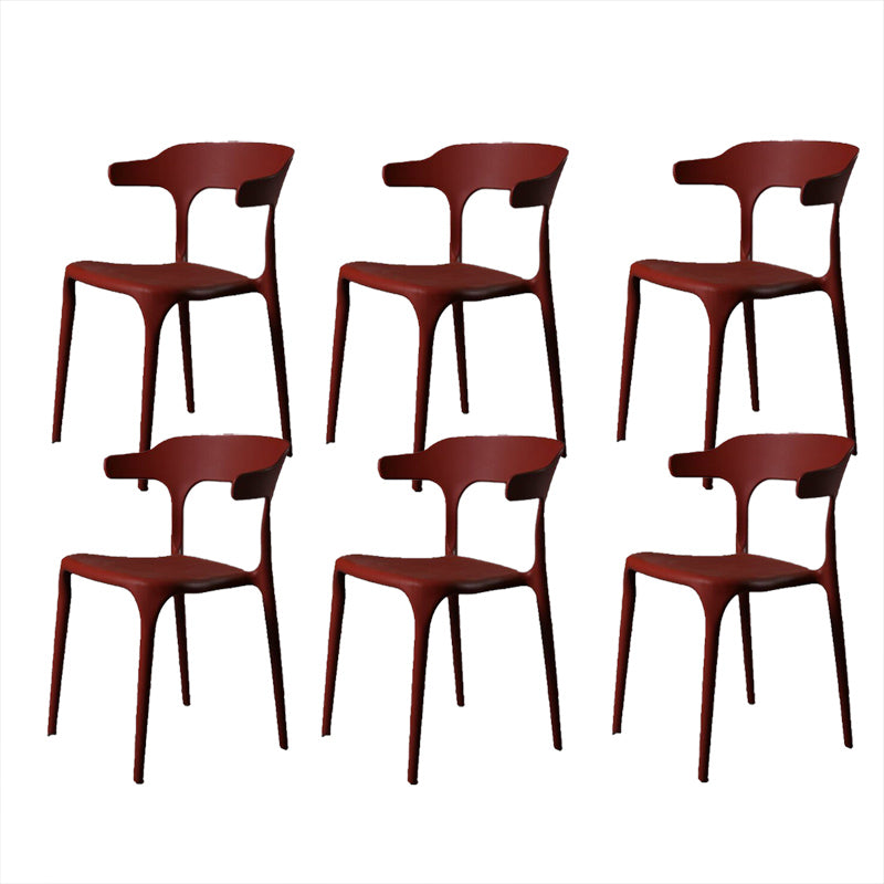 Contemporary Style Armless Dining Chair Plastic Open Back Side Chair for Restaurant