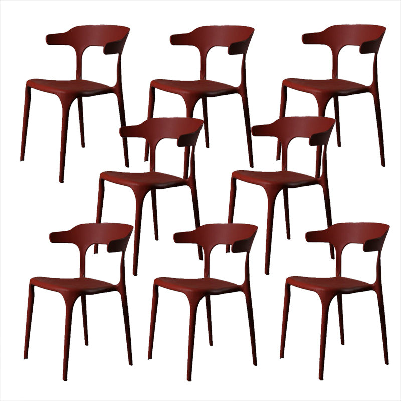 Contemporary Style Armless Dining Chair Plastic Open Back Side Chair for Restaurant