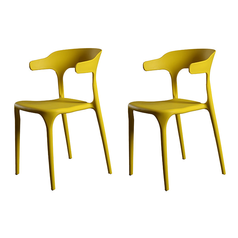 Contemporary Style Armless Dining Chair Plastic Open Back Side Chair for Restaurant