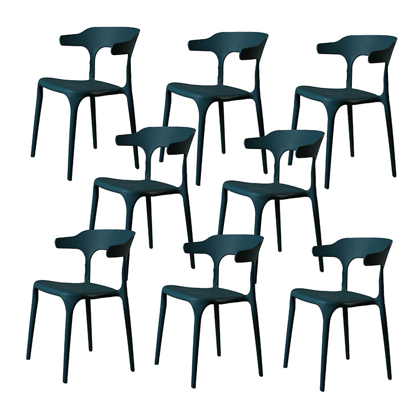 Contemporary Style Armless Dining Chair Plastic Open Back Side Chair for Restaurant