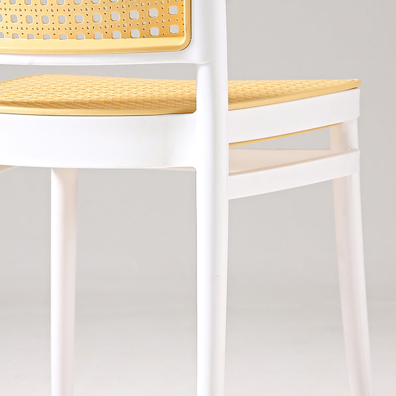 Contemporary Style Armless Chair Plastic Open Back Side Chair for Restaurant Bedroom