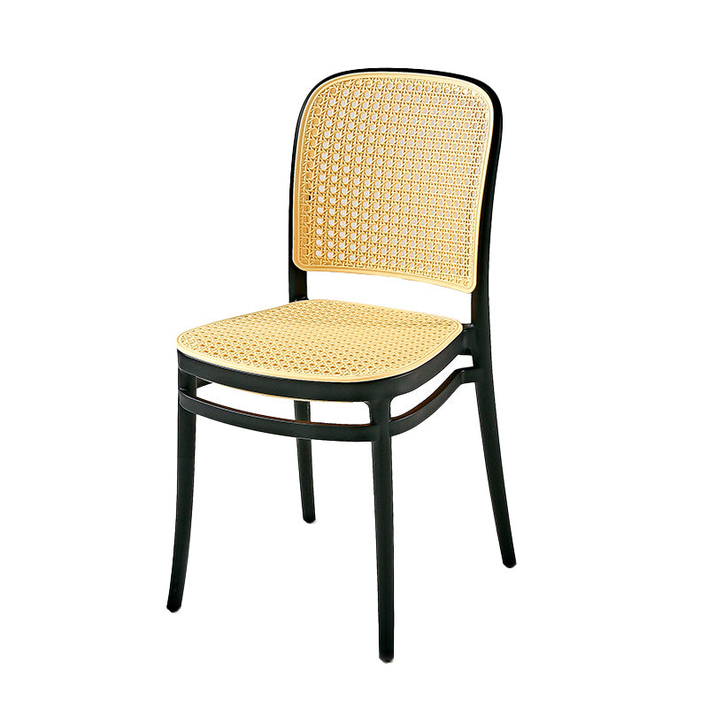 Contemporary Style Armless Chair Plastic Open Back Side Chair for Restaurant Bedroom