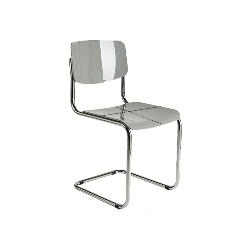 Industrial Armless Indoor Chair Plastic Open Back Side Chair with Metal Base