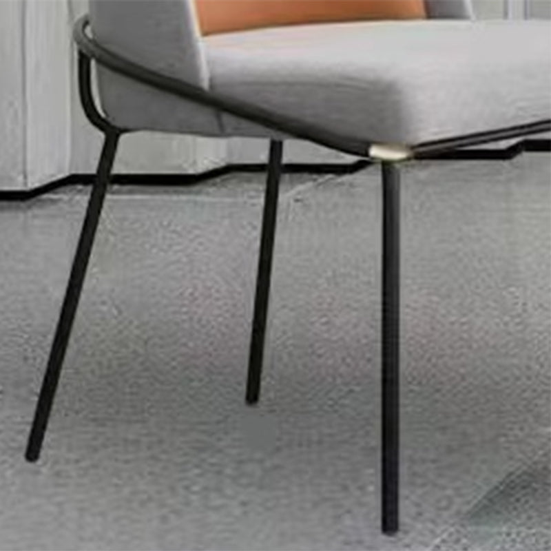Modern Upholstered Armless Chair Fabric Dining Chair with Metal Base for Restaurant