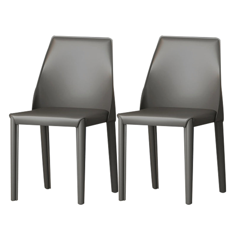 Upholstered Side Chair Modern Faux Leather Armless Dining Chairs