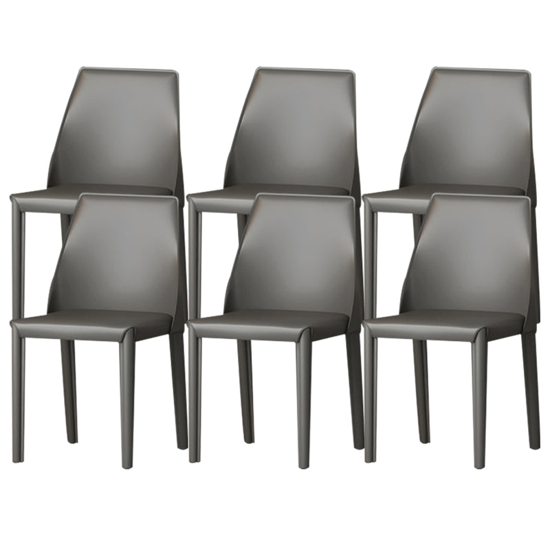 Upholstered Side Chair Modern Faux Leather Armless Dining Chairs