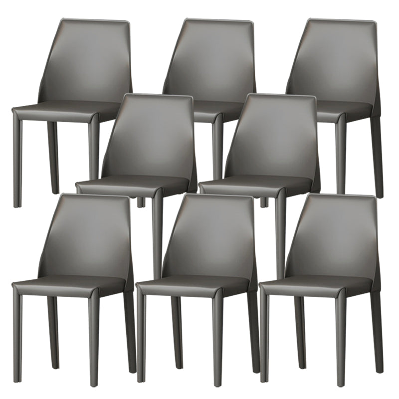Upholstered Side Chair Modern Faux Leather Armless Dining Chairs