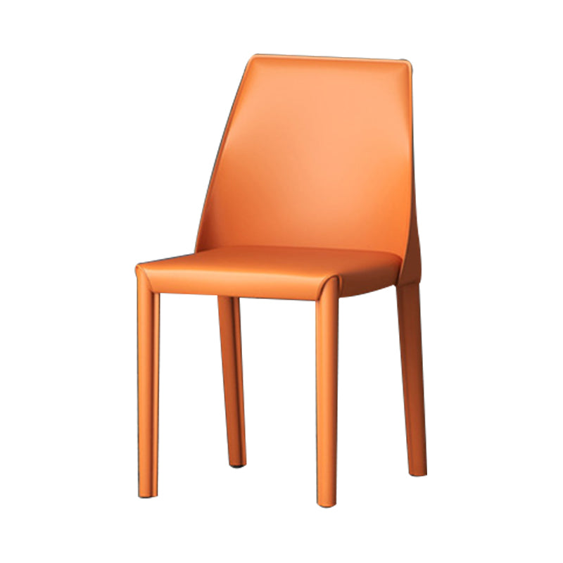 Upholstered Side Chair Modern Faux Leather Armless Dining Chairs
