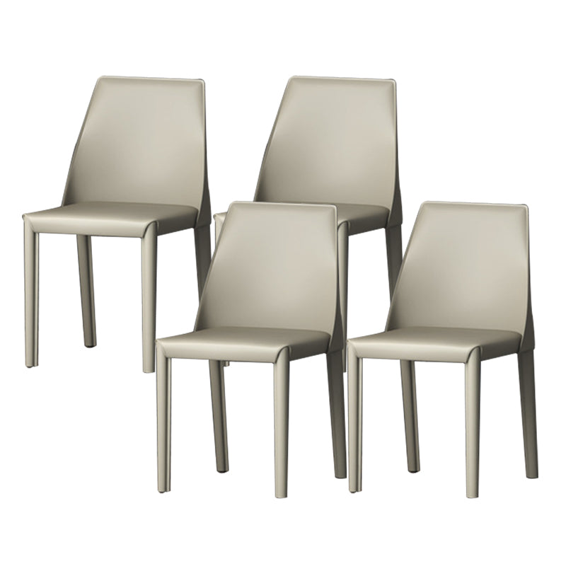 Upholstered Side Chair Modern Faux Leather Armless Dining Chairs
