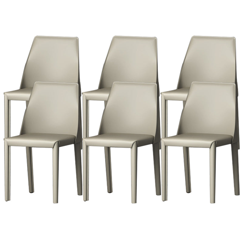 Upholstered Side Chair Modern Faux Leather Armless Dining Chairs