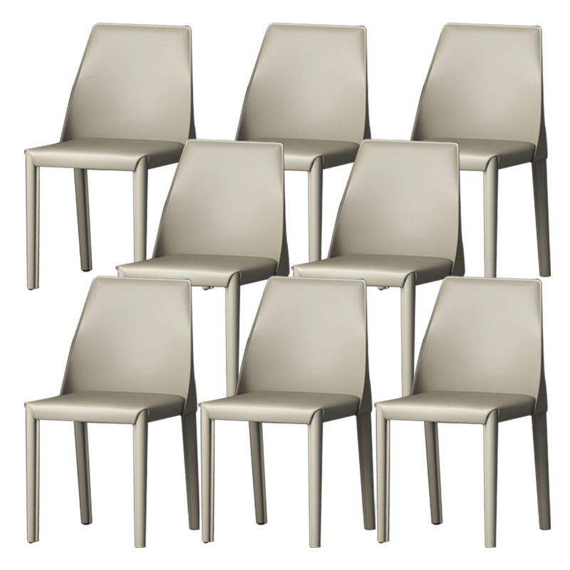 Upholstered Side Chair Modern Faux Leather Armless Dining Chairs