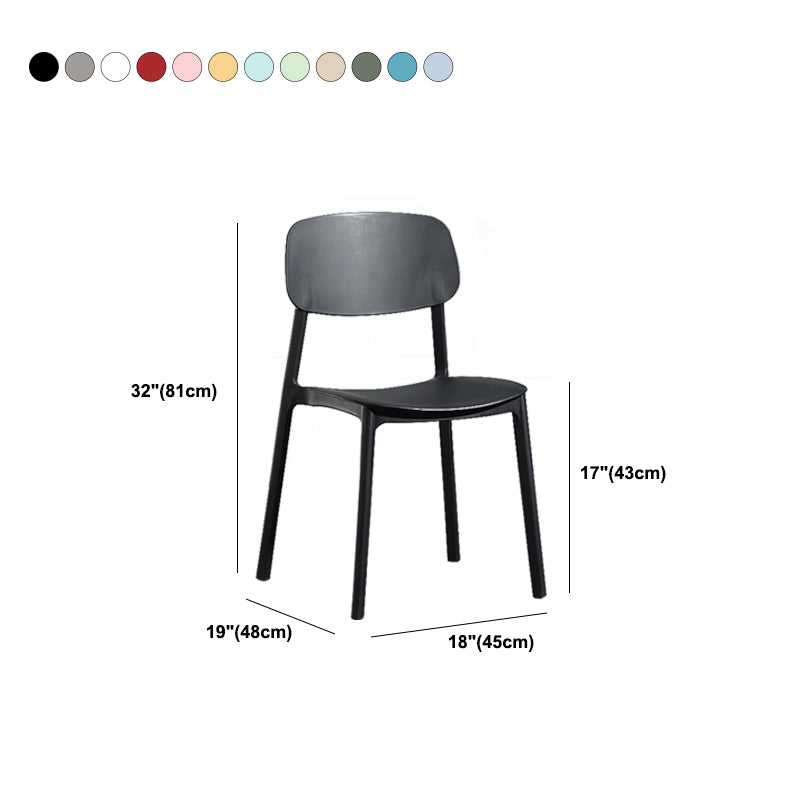 Modern Open Back Side Chair Plastic Indoor Arm Chair for Dining Room Bedroom