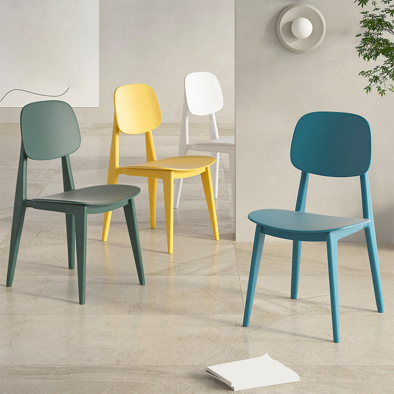 Scandinavian Open Back Side Chair Plastic Armless Dining Chairs