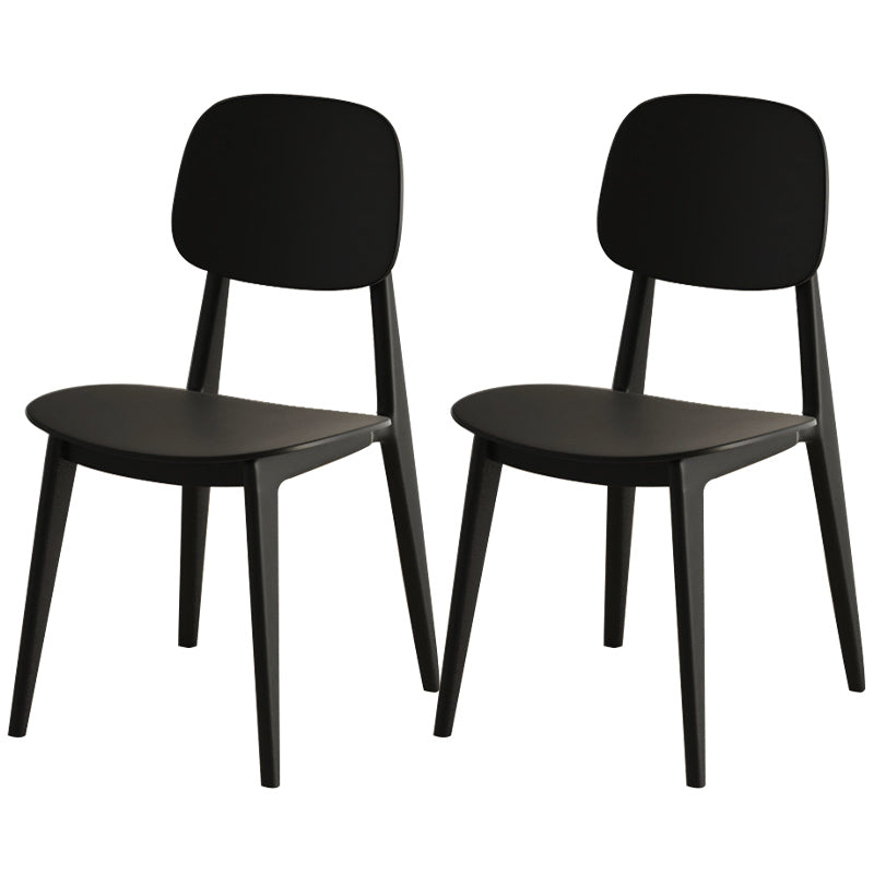 Scandinavian Open Back Side Chair Plastic Armless Dining Chairs