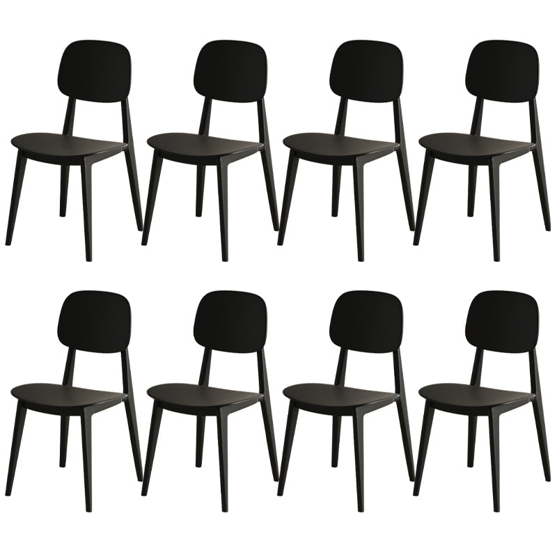 Scandinavian Open Back Side Chair Plastic Armless Dining Chairs