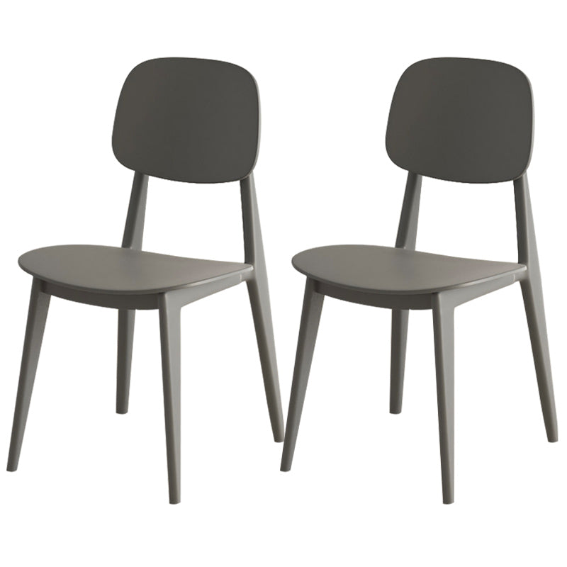 Scandinavian Open Back Side Chair Plastic Armless Dining Chairs