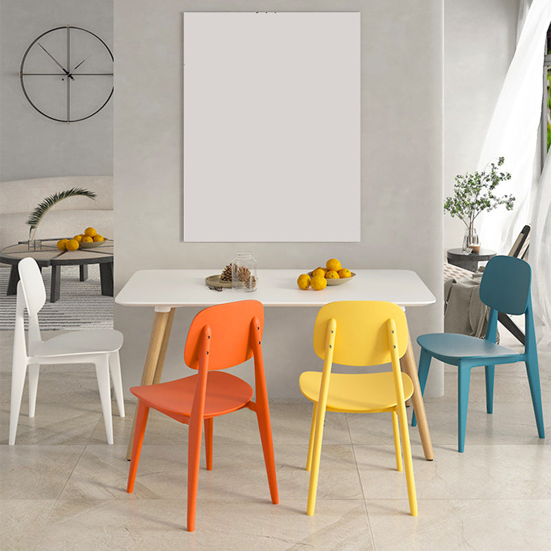 Scandinavian Open Back Side Chair Plastic Armless Dining Chairs