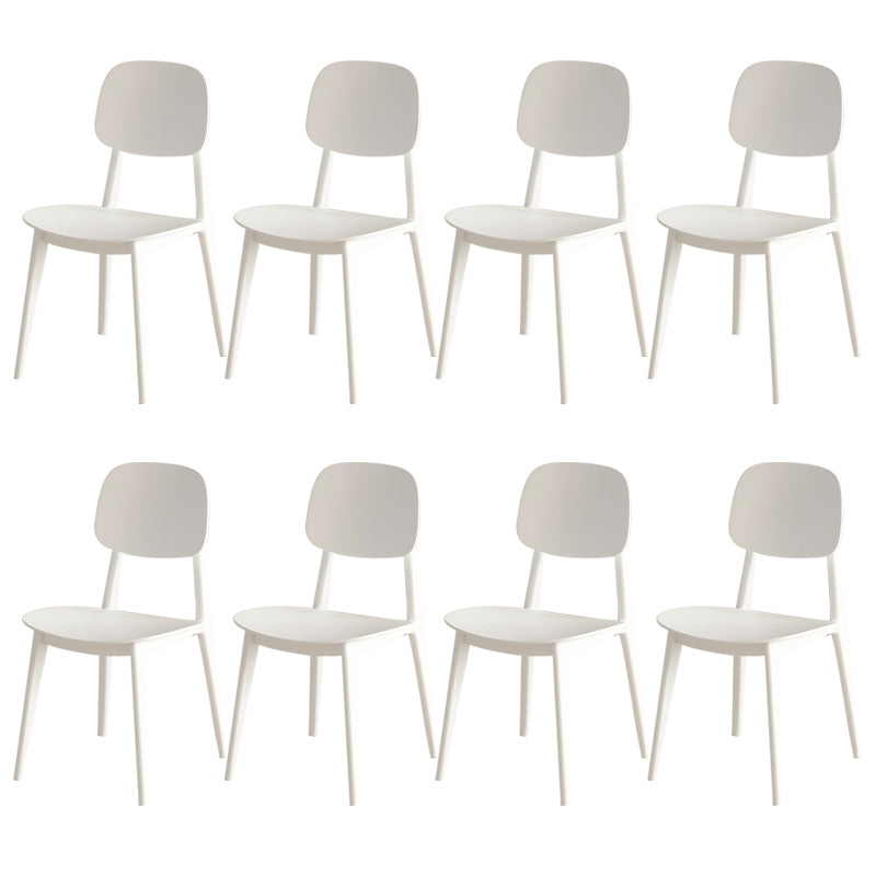 Scandinavian Open Back Side Chair Plastic Armless Dining Chairs