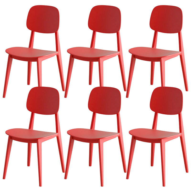 Scandinavian Open Back Side Chair Plastic Armless Dining Chairs